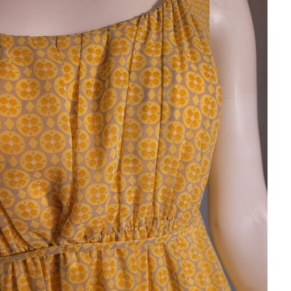 EMMA & MICHELE Yellow Floral Maxi Dress Sz 10 Summer Beach Vacay Flowy Boho - Picture 3 of 11